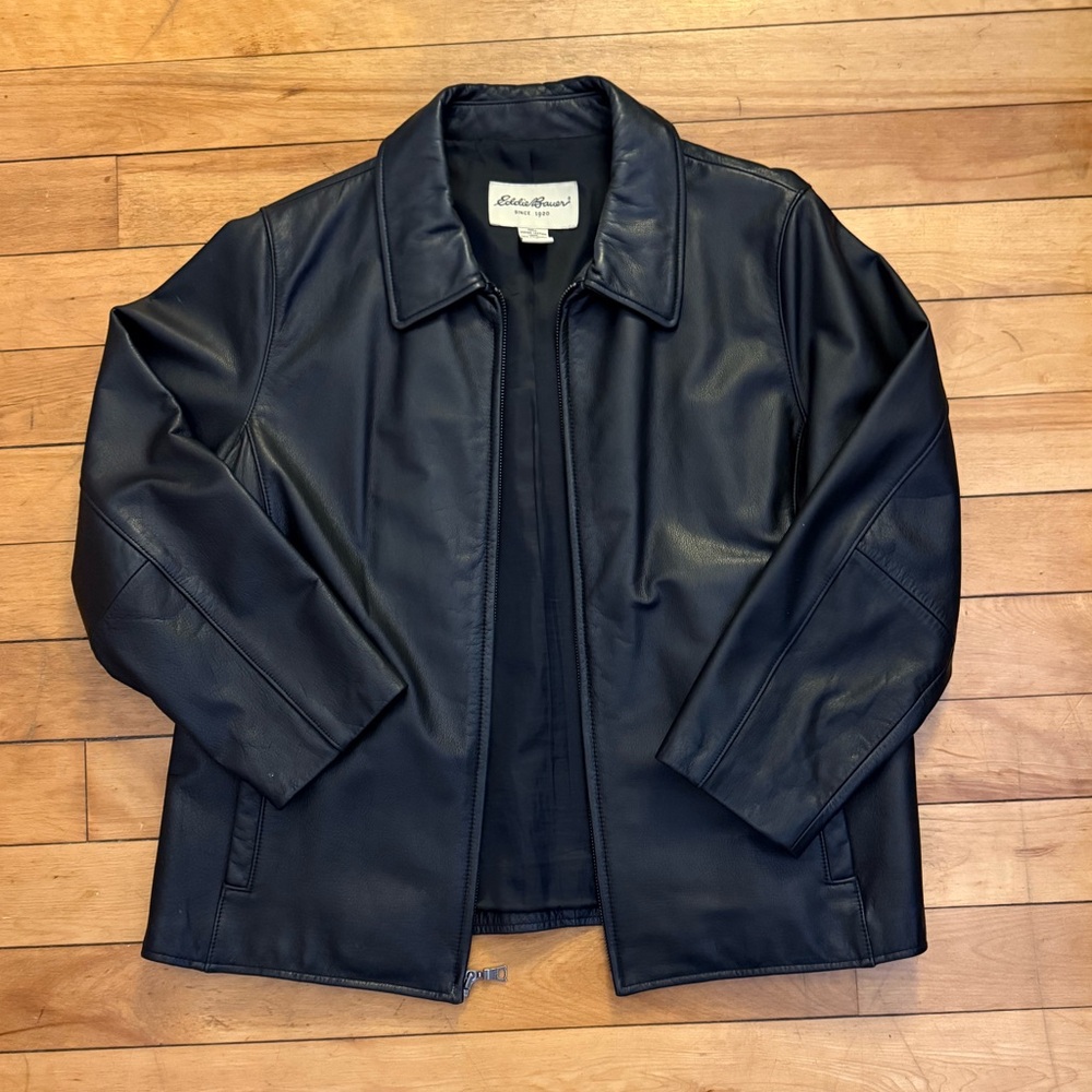 Eddie Bauer Leather Jacket - petite Large